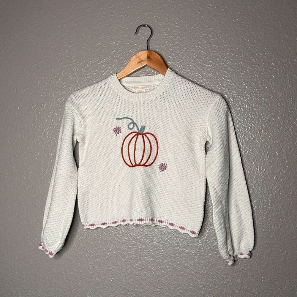 Cynthia Rowley embroidered pumpkin sweater 7 8